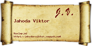 Jahoda Viktor névjegykártya